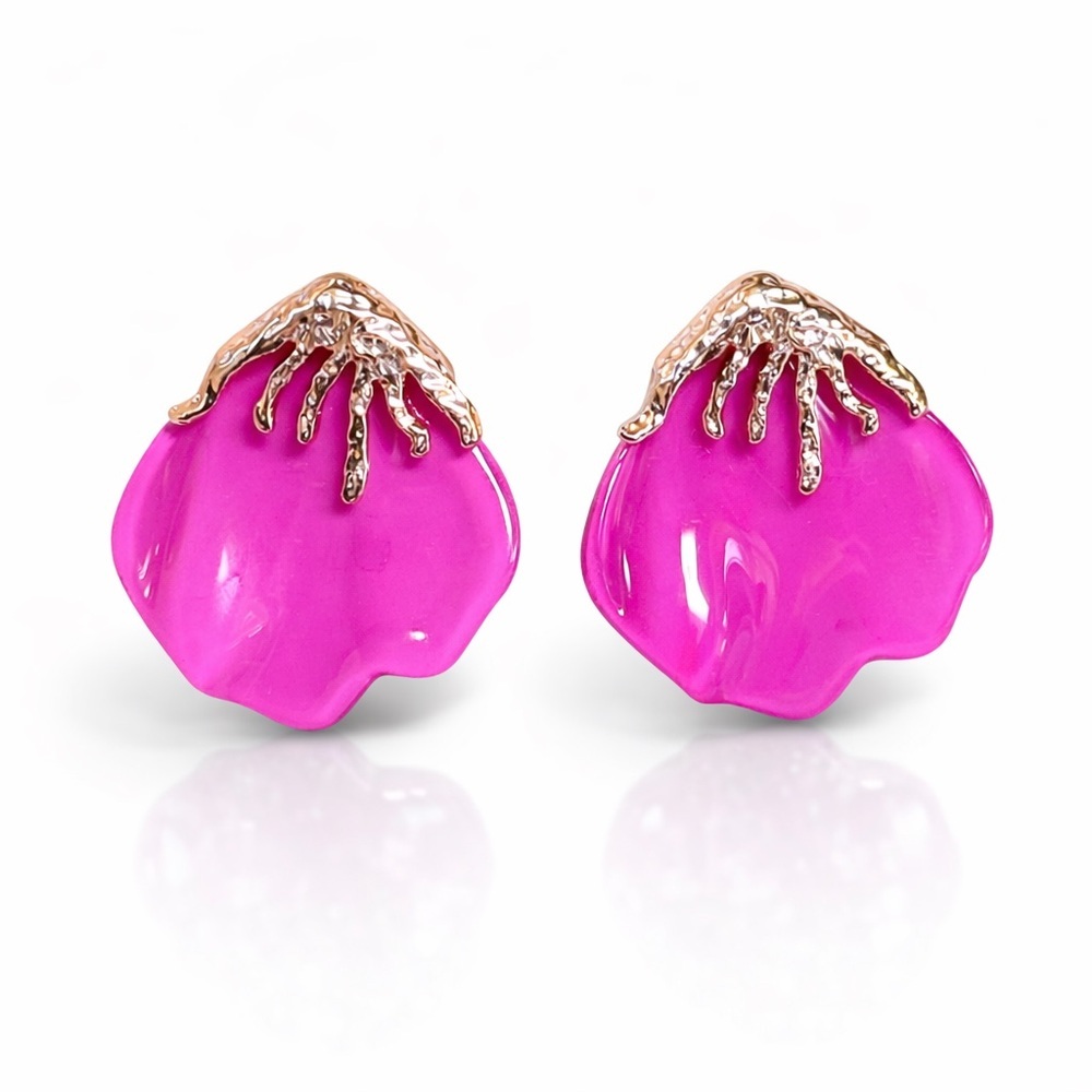 Elegant Pink and Gold Women's Earrings